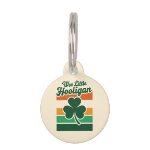 Placa Para Mascotas Día de San Patricio Pequeño Hooligan Divertido 