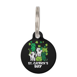 Placa Para Mascotas Día de San Patricios Gatos Día de los Gatos de San