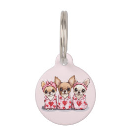 Placa Para Mascotas Día de San Valentín Chihuahua Dogs