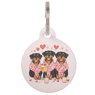Placa Para Mascotas Día de San Valentín Rottweiler Dogs