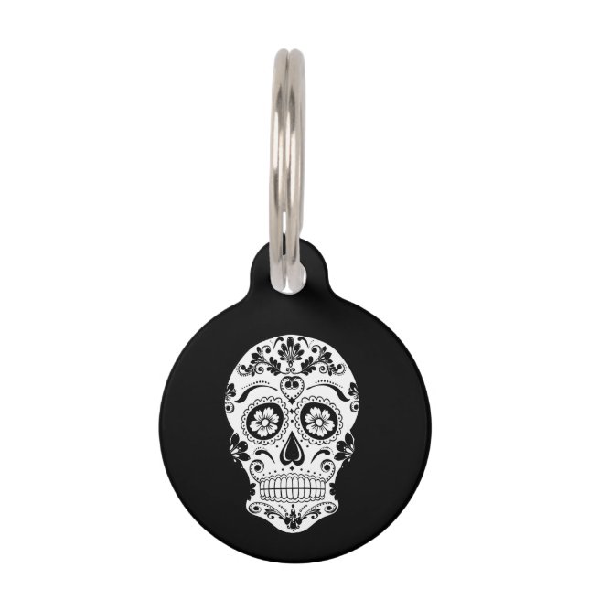PLACA PARA MASCOTAS DÍA DEL AZÚCAR MUERTO (Anverso)