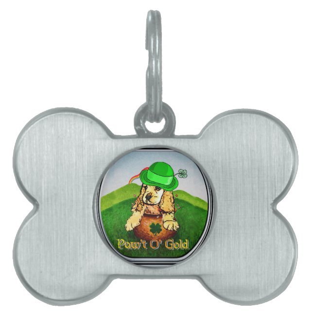 Placa Para Mascotas Día del Cocker Spaniel St Patricks (Frente)