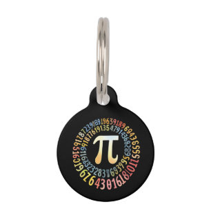Placa Para Mascotas Día Divertido del Número Pi en Espiral Números Gen