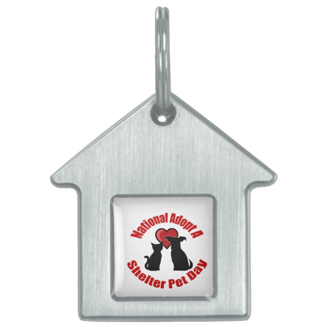 Placa Para Mascotas Día Nacional Para Adoptar Un Refugio Mascota (Frente)