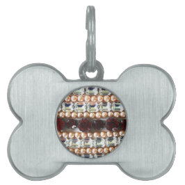 Placa Para Mascotas Diamantes de imitación de diamantes perlas - joyas