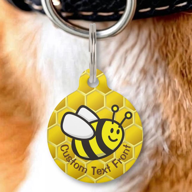 Placa Para Mascotas Dibujo animado de abeja melífera (Subido por el creador)