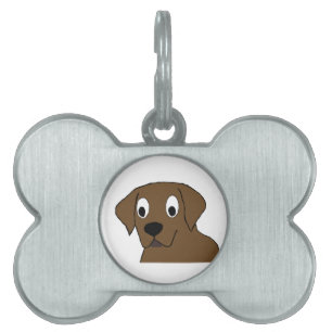 Placa Para Mascotas dibujo animado de labrador chocolate