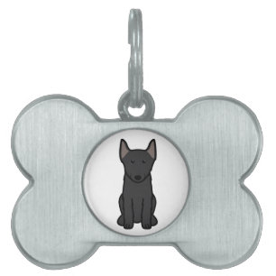 Placa Para Mascotas Dibujo animado del perro del Schipperke