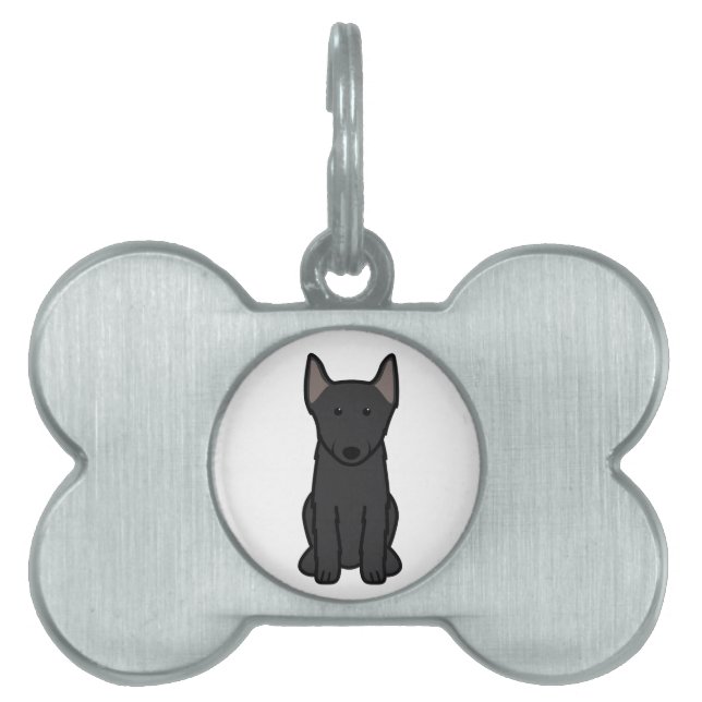 Placa Para Mascotas Dibujo animado del perro del Schipperke (Frente)