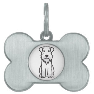 Placa Para Mascotas Dibujo animado del perro del Schnauzer miniatura