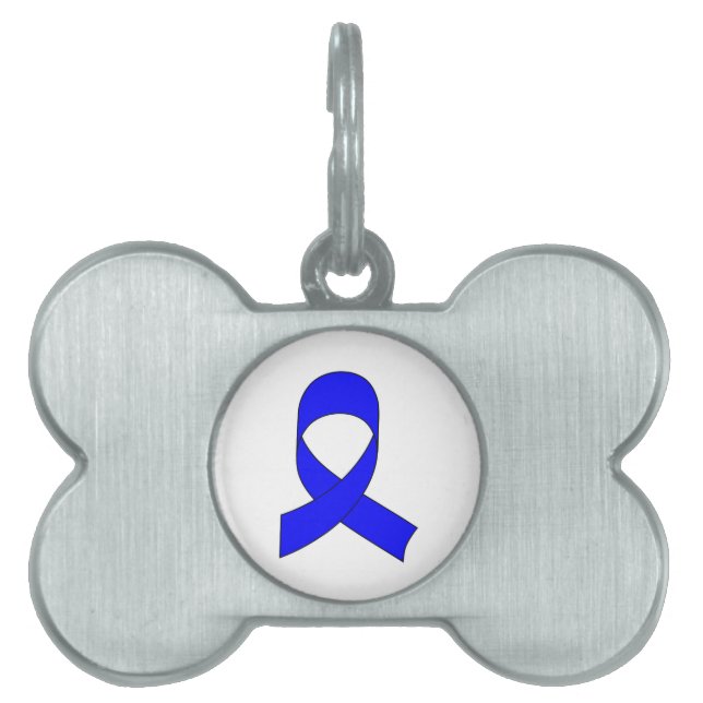 Placa Para Mascotas Dibujo de cinta azul (Frente)
