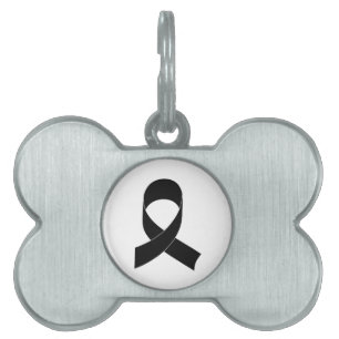 Placa Para Mascotas Dibujo de cinta negra