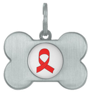 Placa Para Mascotas Dibujo de cinta roja