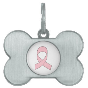 Placa Para Mascotas Dibujo de cinta rosada