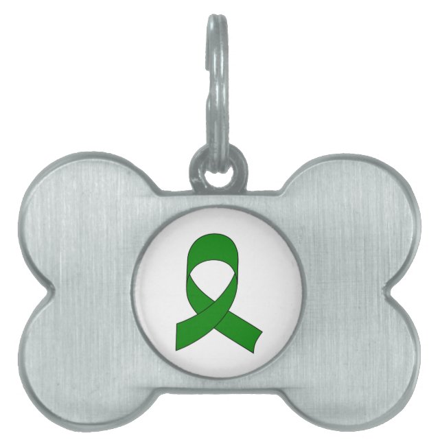 Placa Para Mascotas Dibujo de cinta verde (Frente)