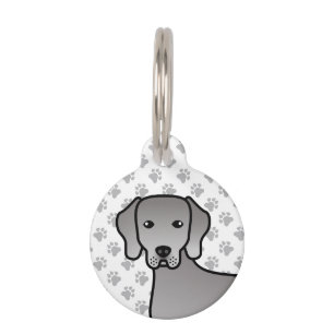 Placa Para Mascotas Dibujo de dibujos animados lindos del perro Weimar