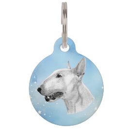 Placa Para Mascotas Dibujo de lápiz de Bull Terrier
