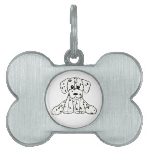 Placa Para Mascotas Dibujo de perros rellenos dálmatas esquema simple 