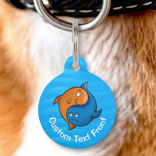 Placa Para Mascotas Dibujo de pez Yin Yang