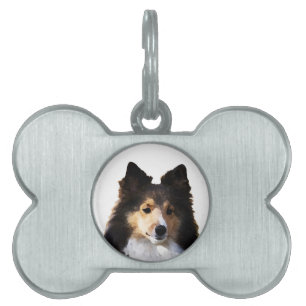 Placa Para Mascotas Dibujo de Sheltie Dog