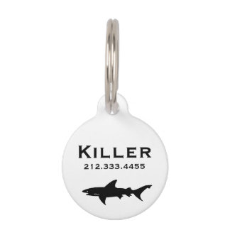 Placa Para Mascotas Dibujo de tiburones
