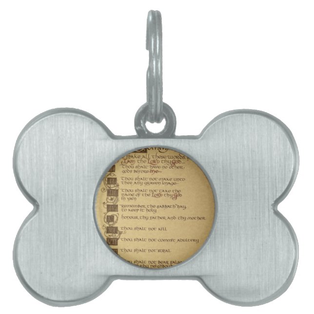 Placa Para Mascotas diez mandamientos (Frente)