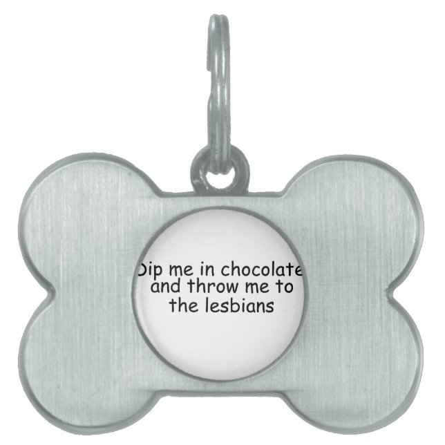 Placa Para Mascotas Dímelo con chocolate (Frente)