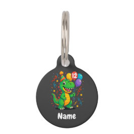 Placa Para Mascotas Dino Kids de cumpleaños personalizados