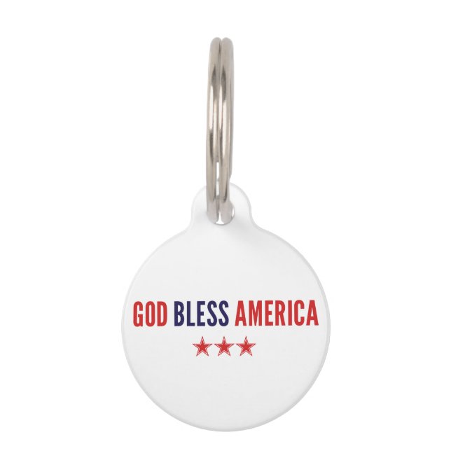 Placa Para Mascotas Dios bendiga a Estados Unidos (Anverso)