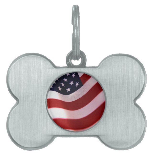 Placa Para Mascotas Dios bendiga a Estados Unidos (Frente)