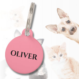 Placa Para Mascotas Dirección del nombre del perro del gato Minimalist