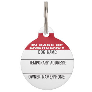 Placa Para Mascotas Dirección temporal de emergencia de identificación