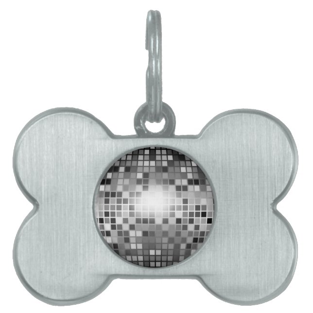 PLACA PARA MASCOTAS DISCO BALL (Frente)