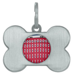 Placa Para Mascotas Diseño artístico de la bandera de Punto de Polka e
