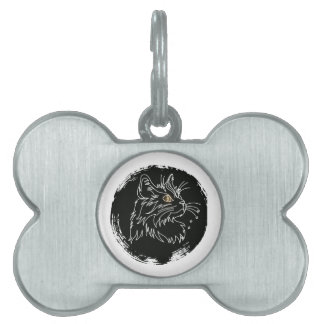 Placa Para Mascotas Diseño de amante de gatos cortado
