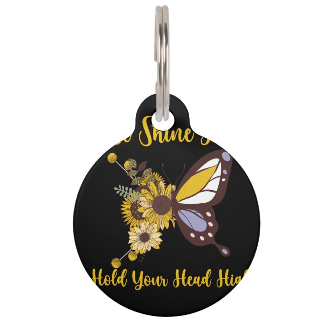 Placa Para Mascotas diseño de bebé retro boho (Anverso)