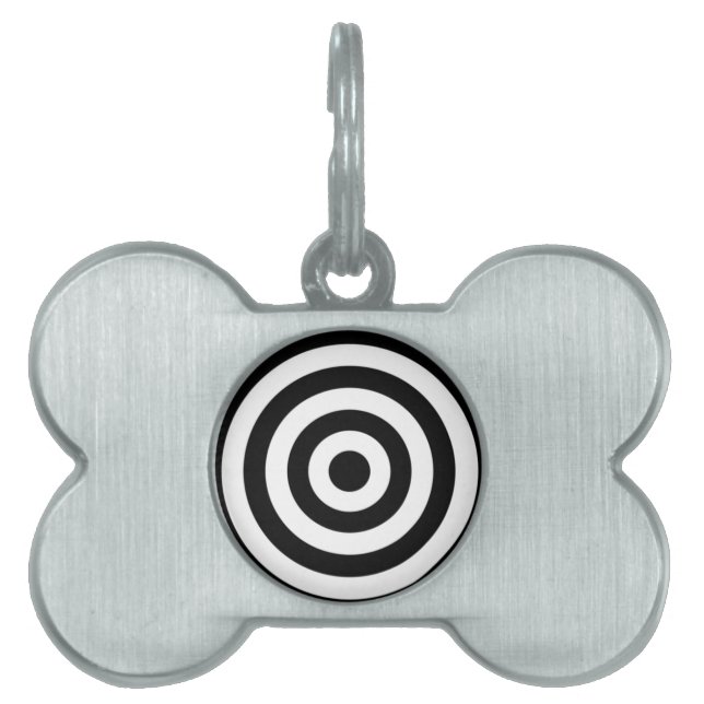 Placa Para Mascotas Diseño de Bullseye (Frente)