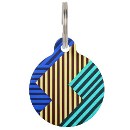 Placa Para Mascotas Diseño de Fusión de Franja de Chevron Eléctrico
