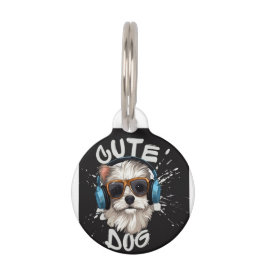 Placa Para Mascotas DISEÑO DE IMÁGENES DE PERRO EN LA etiqueta de masc