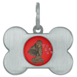 Placa Para Mascotas Diseño de marioneta en la sombra indonesia Hohoho 