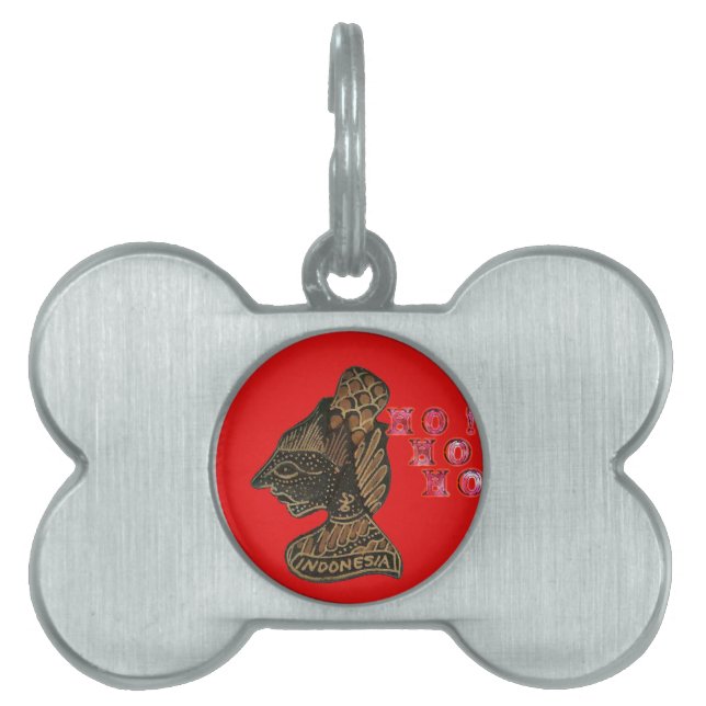 Placa Para Mascotas Diseño de marioneta en la sombra indonesia Hohoho  (Frente)