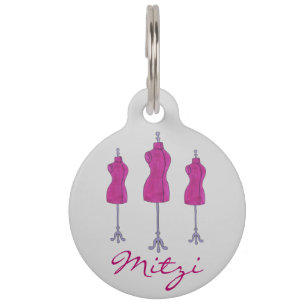 Placa Para Mascotas Diseño de moda disfraz Etiqueta de maniquí de moda