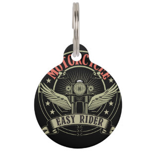 Placa Para Mascotas diseño de motocicleta fácil de conducir