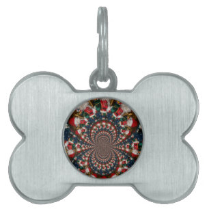 Placa Para Mascotas Diseño de Navidades especiales Santa Kaleidoscope