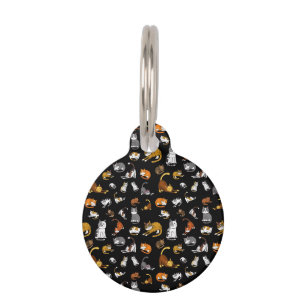 Placa Para Mascotas diseño de patrón de gato lindo negro para amantes