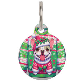 Placa Para Mascotas Diseño de perros Navidades de bulldog franceses gr