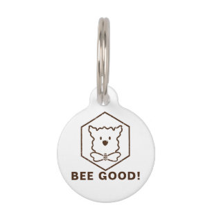 Placa Para Mascotas Diseño de perros y abejas