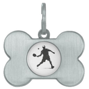 Placa Para Mascotas Diseño deportivo de Silhouette para jugador de pel