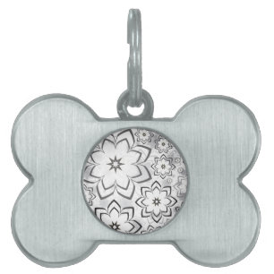 Placa Para Mascotas Diseño floral 11