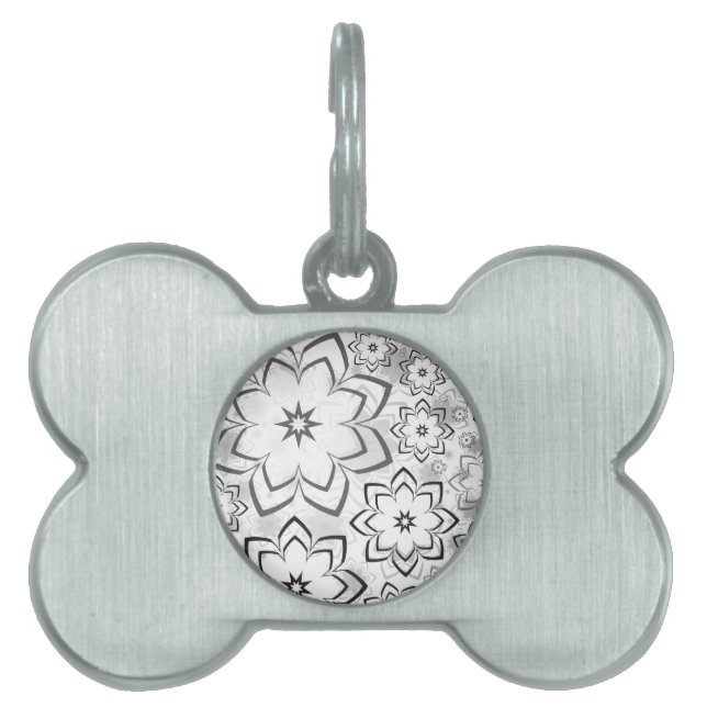 Placa Para Mascotas Diseño floral 11 (Frente)